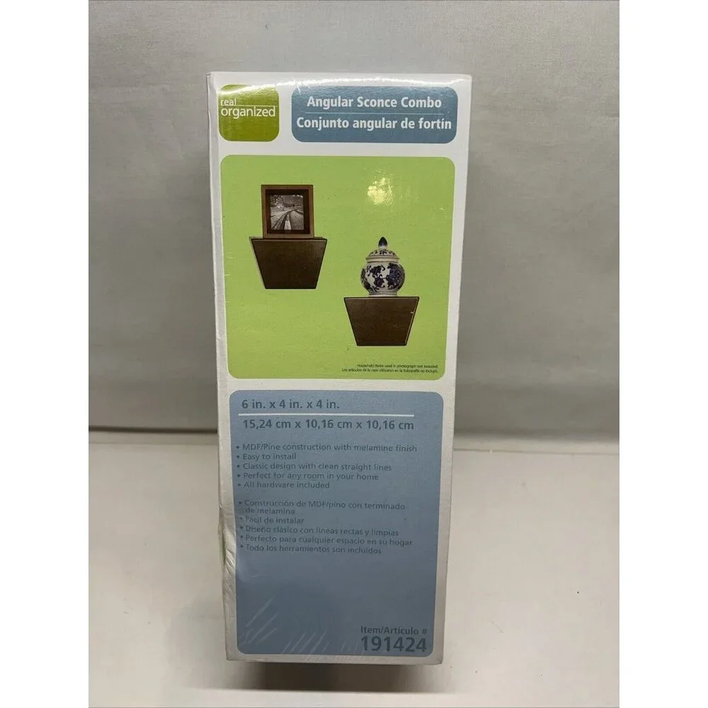 Real Organized Angular Sconce Combo Self, Item #191424 6”X4”X4” Brown Finish